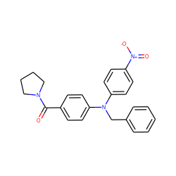 O=C(c1ccc(N(Cc2ccccc2)c2ccc([N+](=O)[O-])cc2)cc1)N1CCCC1 ZINC000040933552