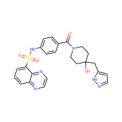 O=C(c1ccc(NS(=O)(=O)c2cccc3nccnc23)cc1)N1CCC(O)(Cc2ccn[nH]2)CC1 ZINC000217744707