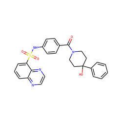 O=C(c1ccc(NS(=O)(=O)c2cccc3nccnc23)cc1)N1CCC(O)(c2ccccc2)CC1 ZINC000217626489