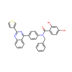 O=C(c1ccc(O)cc1O)N(Cc1ccccc1)c1ccc(-c2nc(-c3ccsc3)nc3ccccc23)cc1 ZINC000653664705