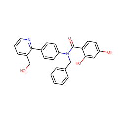 O=C(c1ccc(O)cc1O)N(Cc1ccccc1)c1ccc(-c2ncccc2CO)cc1 ZINC000653686897