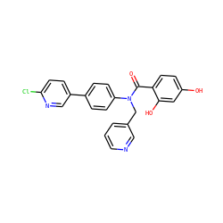 O=C(c1ccc(O)cc1O)N(Cc1cccnc1)c1ccc(-c2ccc(Cl)nc2)cc1 ZINC000653752905