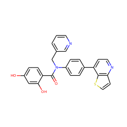 O=C(c1ccc(O)cc1O)N(Cc1cccnc1)c1ccc(-c2ccnc3ccsc23)cc1 ZINC000653664383