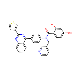 O=C(c1ccc(O)cc1O)N(Cc1cccnc1)c1ccc(-c2nc(-c3ccsc3)nc3ccccc23)cc1 ZINC000653760519