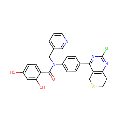 O=C(c1ccc(O)cc1O)N(Cc1cccnc1)c1ccc(-c2nc(Cl)nc3c2CSCC3)cc1 ZINC000653778449