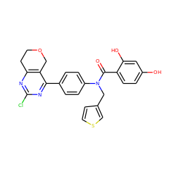 O=C(c1ccc(O)cc1O)N(Cc1ccsc1)c1ccc(-c2nc(Cl)nc3c2COCC3)cc1 ZINC000653667749