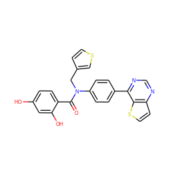 O=C(c1ccc(O)cc1O)N(Cc1ccsc1)c1ccc(-c2ncnc3ccsc23)cc1 ZINC000653667750