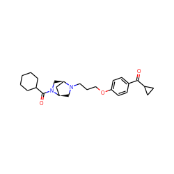 O=C(c1ccc(OCCCN2C[C@@H]3C[C@H]2CN3C(=O)C2CCCCC2)cc1)C1CC1 ZINC000013859903