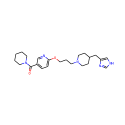 O=C(c1ccc(OCCCN2CCC(Cc3c[nH]cn3)CC2)nc1)N1CCCCC1 ZINC000028570793