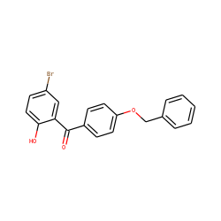 O=C(c1ccc(OCc2ccccc2)cc1)c1cc(Br)ccc1O ZINC000095560278