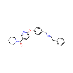 O=C(c1ccc(Oc2ccc(CNCCc3ccccc3)cc2)nc1)N1CCCCC1 ZINC000028826393