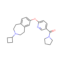 O=C(c1ccc(Oc2ccc3c(c2)CCN(C2CCC2)CC3)nc1)N1CCCC1 ZINC000103243321