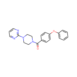 O=C(c1ccc(Oc2ccccc2)cc1)N1CCN(c2ncccn2)CC1 ZINC000003234331