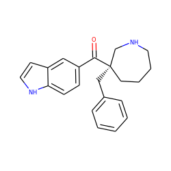 O=C(c1ccc2[nH]ccc2c1)[C@]1(Cc2ccccc2)CCCCNC1 ZINC000058583849