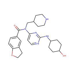 O=C(c1ccc2c(c1)CCO2)N(CC1CCNCC1)c1ccnc(NC2CCC(O)CC2)n1 ZINC000049069908