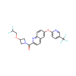 O=C(c1ccc2cc(Oc3ccc(C(F)(F)F)cn3)ccc2n1)N1CC(OCC(F)F)C1 ZINC001772621520