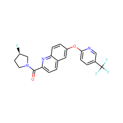 O=C(c1ccc2cc(Oc3ccc(C(F)(F)F)cn3)ccc2n1)N1CC[C@@H](F)C1 ZINC001772620889