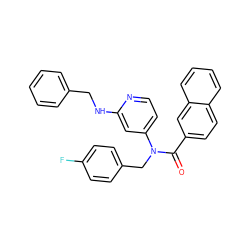 O=C(c1ccc2ccccc2c1)N(Cc1ccc(F)cc1)c1ccnc(NCc2ccccc2)c1 ZINC000084466483