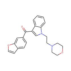 O=C(c1ccc2ccoc2c1)c1cn(CCN2CCOCC2)c2ccccc12 ZINC000013742604