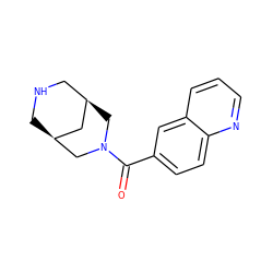 O=C(c1ccc2ncccc2c1)N1C[C@@H]2CNC[C@@H](C2)C1 ZINC000103243578