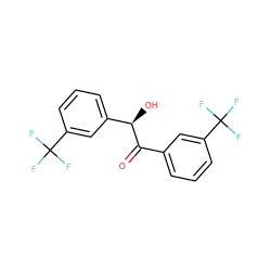 O=C(c1cccc(C(F)(F)F)c1)[C@H](O)c1cccc(C(F)(F)F)c1 ZINC000028713879