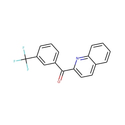 O=C(c1cccc(C(F)(F)F)c1)c1ccc2ccccc2n1 ZINC000000174089