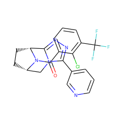 O=C(c1cccc(C(F)(F)F)c1Cl)N1[C@H]2CC[C@@H]1c1nnc(-c3cccnc3)n1C2 ZINC000226139171