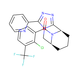 O=C(c1cccc(C(F)(F)F)c1Cl)N1[C@H]2CCC[C@@H]1c1nnc(-c3ccccn3)n1C2 ZINC000215890016