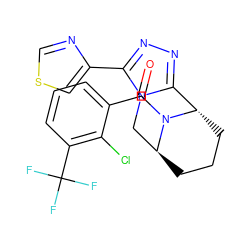 O=C(c1cccc(C(F)(F)F)c1Cl)N1[C@H]2CCC[C@H]1c1nnc(-c3cscn3)n1C2 ZINC000226092548