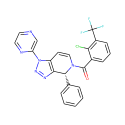 O=C(c1cccc(C(F)(F)F)c1Cl)N1C=Cc2c(nnn2-c2cnccn2)[C@H]1c1ccccc1 ZINC000218464781