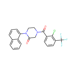 O=C(c1cccc(C(F)(F)F)c1Cl)N1CCN(c2cccc3ccccc23)C(=O)C1 ZINC000059281767