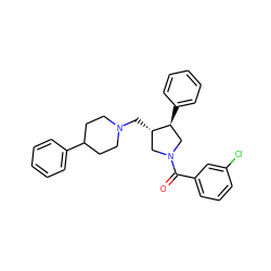 O=C(c1cccc(Cl)c1)N1C[C@H](CN2CCC(c3ccccc3)CC2)[C@@H](c2ccccc2)C1 ZINC000026654667