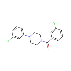 O=C(c1cccc(Cl)c1)N1CCN(c2cccc(Cl)c2)CC1 ZINC000000084477