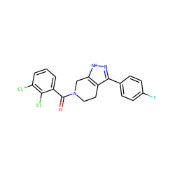 O=C(c1cccc(Cl)c1Cl)N1CCc2c(-c3ccc(F)cc3)n[nH]c2C1 ZINC000226009149