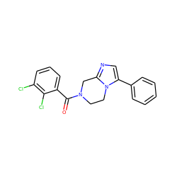 O=C(c1cccc(Cl)c1Cl)N1CCn2c(-c3ccccc3)cnc2C1 ZINC000068247207