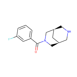 O=C(c1cccc(F)c1)N1C[C@@H]2CNC[C@@H](C2)C1 ZINC000096252332