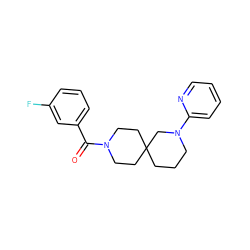 O=C(c1cccc(F)c1)N1CCC2(CCCN(c3ccccn3)C2)CC1 ZINC000003955716