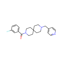 O=C(c1cccc(F)c1)N1CCC2(CCN(Cc3ccncc3)CC2)CC1 ZINC000003955898