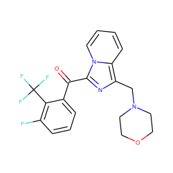 O=C(c1cccc(F)c1C(F)(F)F)c1nc(CN2CCOCC2)c2ccccn12 ZINC000071329650