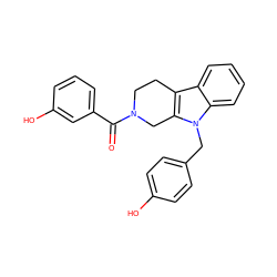 O=C(c1cccc(O)c1)N1CCc2c(n(Cc3ccc(O)cc3)c3ccccc23)C1 ZINC000014946249