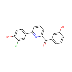 O=C(c1cccc(O)c1)c1cccc(-c2ccc(O)c(Cl)c2)n1 ZINC000073197386