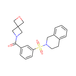 O=C(c1cccc(S(=O)(=O)N2CCc3ccccc3C2)c1)N1CC2(COC2)C1 ZINC000095557766