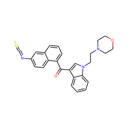 O=C(c1cccc2cc(N=C=S)ccc12)c1cn(CCN2CCOCC2)c2ccccc12 ZINC000013755922