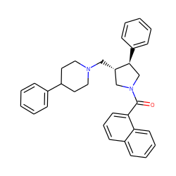 O=C(c1cccc2ccccc12)N1C[C@H](CN2CCC(c3ccccc3)CC2)[C@@H](c2ccccc2)C1 ZINC000003921829