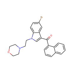 O=C(c1cccc2ccccc12)c1cn(CCN2CCOCC2)c2ccc(Br)cc12 ZINC000013742573