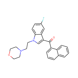 O=C(c1cccc2ccccc12)c1cn(CCN2CCOCC2)c2ccc(F)cc12 ZINC000013742572