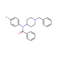 O=C(c1ccccc1)N(c1ccc(Br)cc1)C1CCN(Cc2ccccc2)CC1 ZINC000013817778