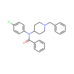 O=C(c1ccccc1)N(c1ccc(Cl)cc1)C1CCN(Cc2ccccc2)CC1 ZINC000013817784