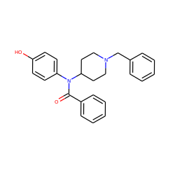 O=C(c1ccccc1)N(c1ccc(O)cc1)C1CCN(Cc2ccccc2)CC1 ZINC000013817790