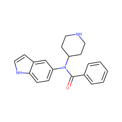 O=C(c1ccccc1)N(c1ccc2[nH]ccc2c1)C1CCNCC1 ZINC000043019656